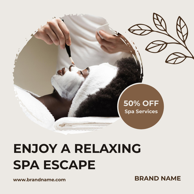 Relaxing Spa Treatments Offer Instagram Πρότυπο σχεδίασης