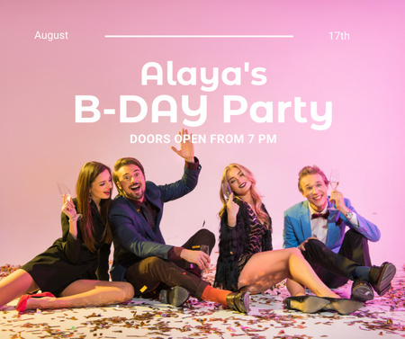 Designvorlage Freunde bei der Geburtstagsfeier für Facebook