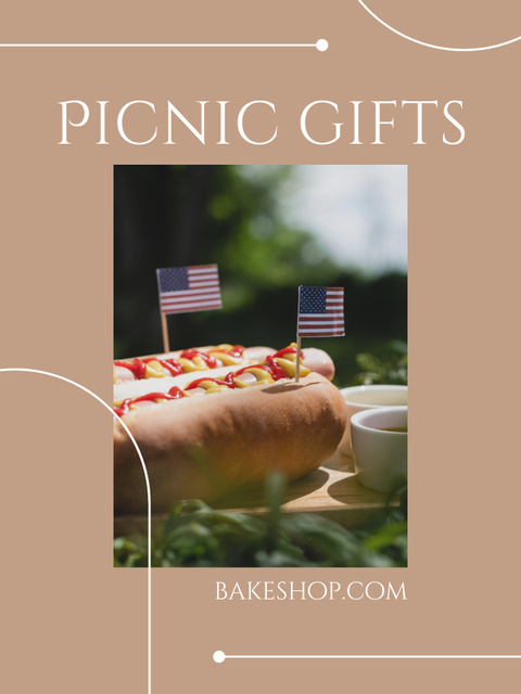 Picnic Gifts Sale on USA Independence Poster US Tasarım Şablonu