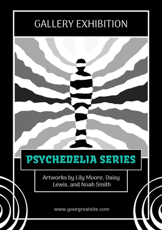 Psychedelic Exhibition Announcement Poster A3 Design Template