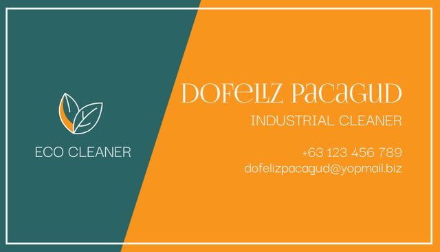 Introductory Card of Industrial Eco Cleaner Business Card US Modelo de Design