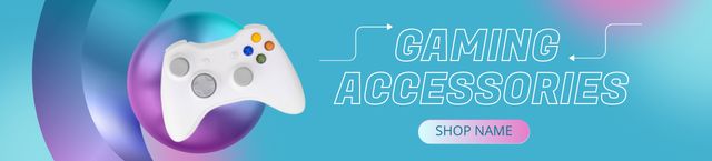 Ontwerpsjabloon van Ebay Store Billboard van Ad of Gaming Accessories with Gamepad