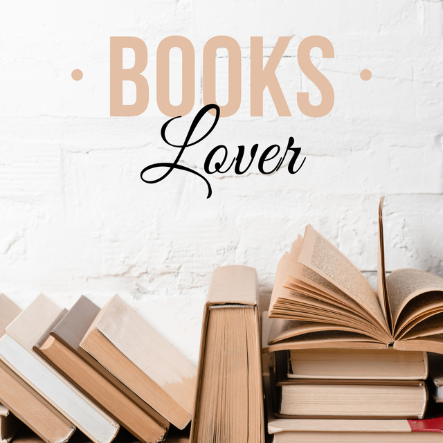 Bookstore Announcement with Stack of Books Instagram tervezősablon