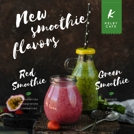 Healthy nutrition offer with Smoothie bottles Animated Post Design Template