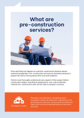 Pre-construction Services Ad with Building Workers