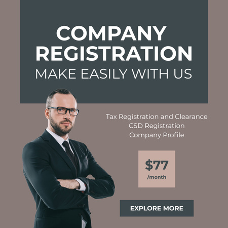 Company Registration Services Instagram Modelo de Design