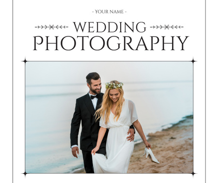 Platilla de diseño Wedding Photo Proposal with Beautiful Loving Couple on Beach Facebook