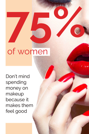 Designvorlage Citation about women makeup für Pinterest