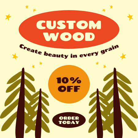 Creative And Custom Carpentry Service With Discounts Offer Instagram AD Design Template