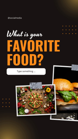 Szablon projektu Zakładka z pytaniami na temat ulubionego jedzenia Instagram Story