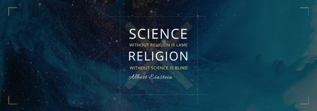 Platilla de diseño Science and Religion Quote with Human Image Tumblr
