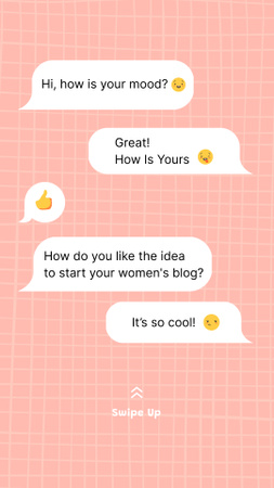 Girl Power Inspiration with Online Chatting Instagram Story Design Template