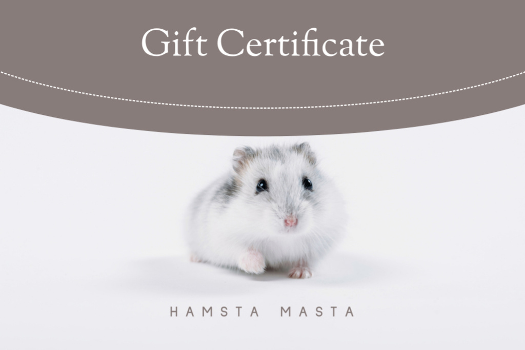Certificate with Hamster on it Gift Certificate Design Template