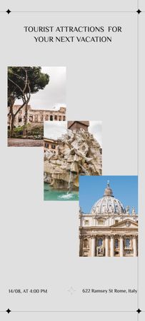 Offer of Unforgettable Tour to Italy Invitation 9.5x21cm Design Template