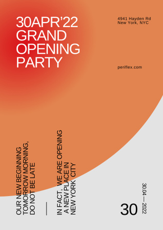 Grand Opening Party Announcement Poster B2 Design Template