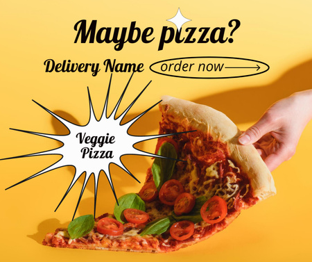 Ontwerpsjabloon van Facebook van Slice of Delicious Italian Pizza