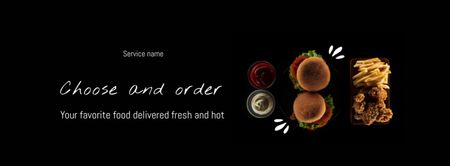 Meal Delivery Services Facebook cover Design Template