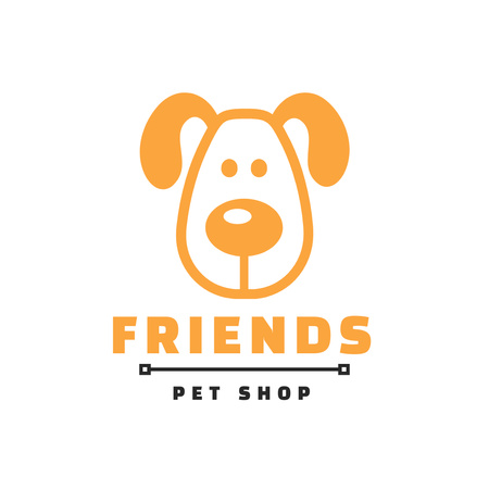Pet Accessories Shop Ad with Cute Dog Logo Design Template
