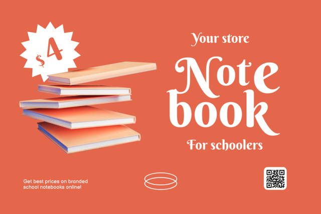 Back to School Special Offer of Notebooks Label Πρότυπο σχεδίασης
