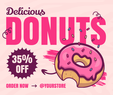 Best Price on Delicious Donuts Facebook Design Template