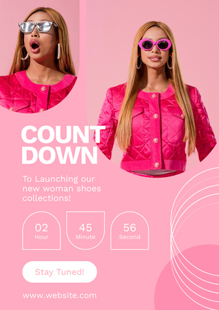 Designvorlage Countdown zum Start des Modeverkaufs für Poster