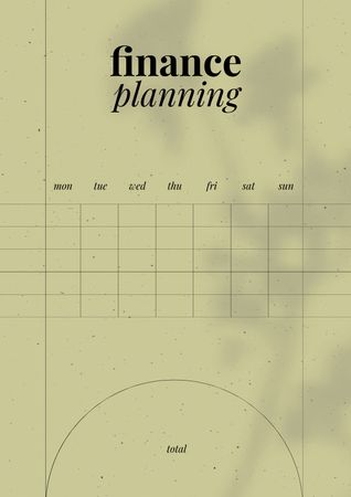 Stylish Finance planning Schedule Planner Design Template