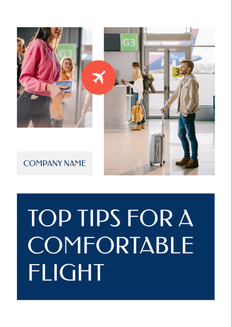 List of Tourist Tips for Flights with Man and Woman Flyer A6 Design Template