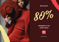 Fashion Sale with Woman with Red Hat