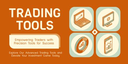Stock Trading with Reliable and Modern Tools Twitter Design Template