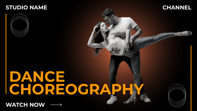 Choreography Lessons Ad with Passionate Couple Youtube Thumbnailデザインテンプレート