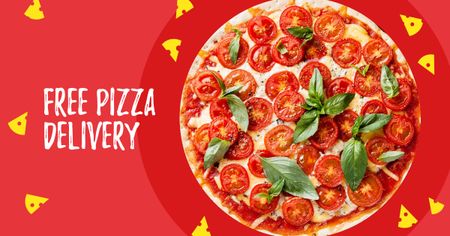 Pizza delivery offer Facebook AD tervezősablon