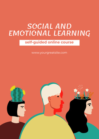 Plantilla de diseño de Cursos de Aprendizaje Social y Emocional Postcard A6 Vertical 