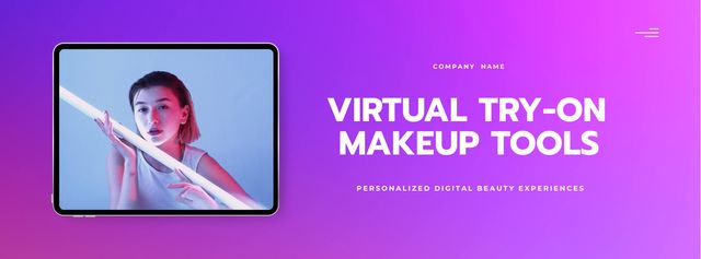 Modèle de visuel Offer to Try Virtual Makeup - Facebook Video cover