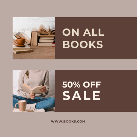 Designvorlage Inspirierende Verkaufsanzeige für Bücher für Instagram