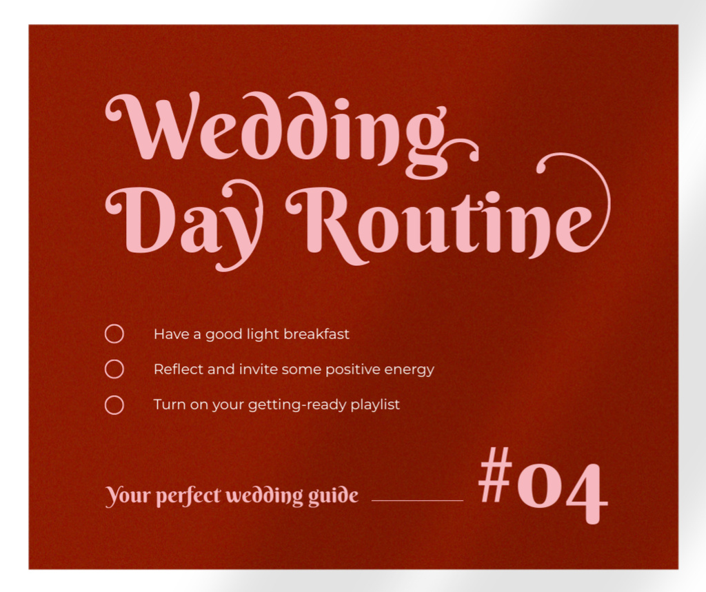 Designvorlage Wedding Day Guide Ad on Red für Facebook