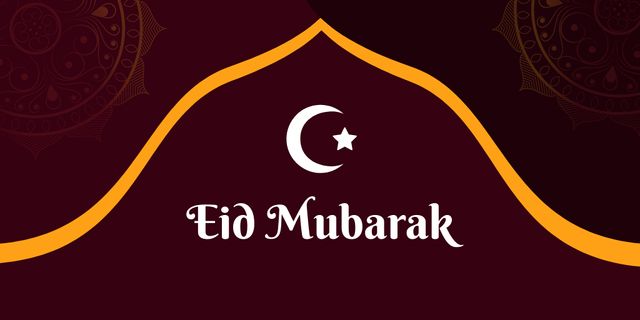 Plantilla de diseño de Eid Mubarak Greeting Twitter 