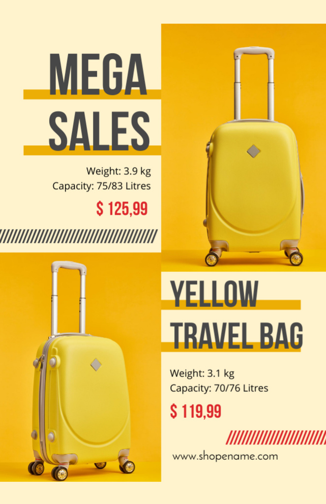 Trendy Travel Bags Sale Flyer 5.5x8.5in Design Template