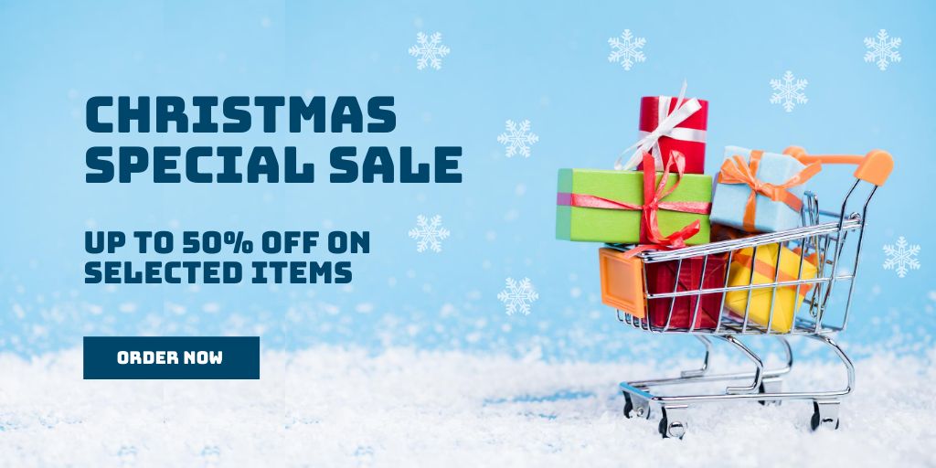 Shopping at Christmas Special Sale Twitter tervezősablon