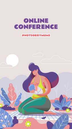 Breastfeeding Inspiration Mother Feeding Baby Instagram Story Design Template