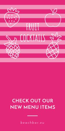 Designvorlage Fruit Cocktails Offer in Pink für Graphic