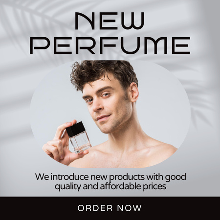 Perfume Ad with  Handsome Man Instagram Design Template