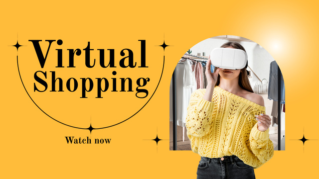 Virtual Shopping Youtube Thumbnail Design Template