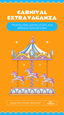 Thrilling Carnival With Classic Carousel Offer Instagram Story Design Template