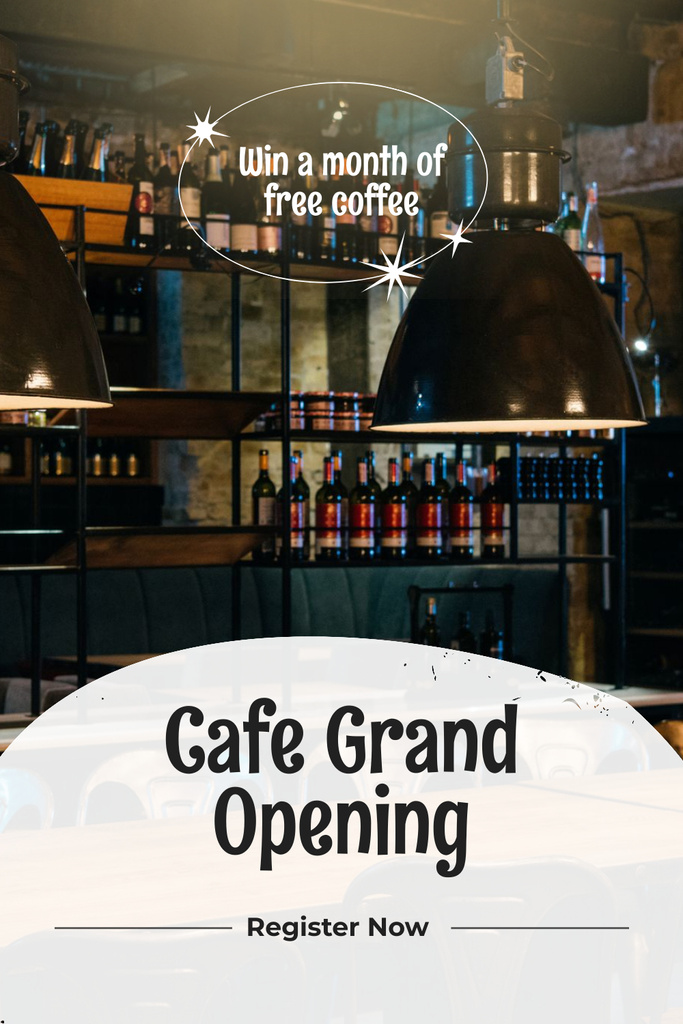 Grand Opening of Elegant Cafe Pinterest tervezősablon