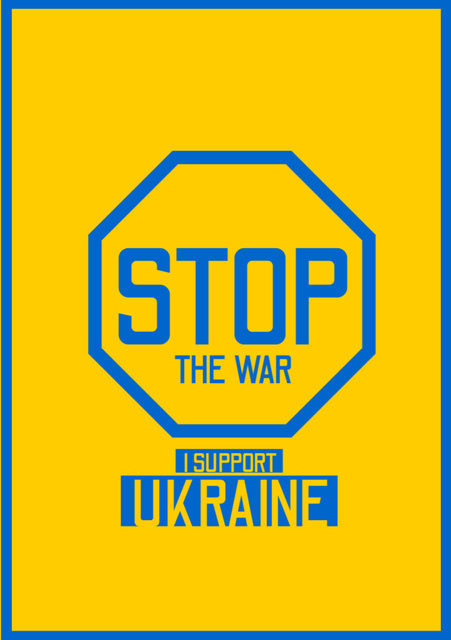 Stop War in Ukraine Sign Flyer A5 tervezősablon