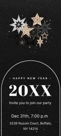 Modèle de visuel annonce de fête du nouvel an - Invitation 9.5x21cm