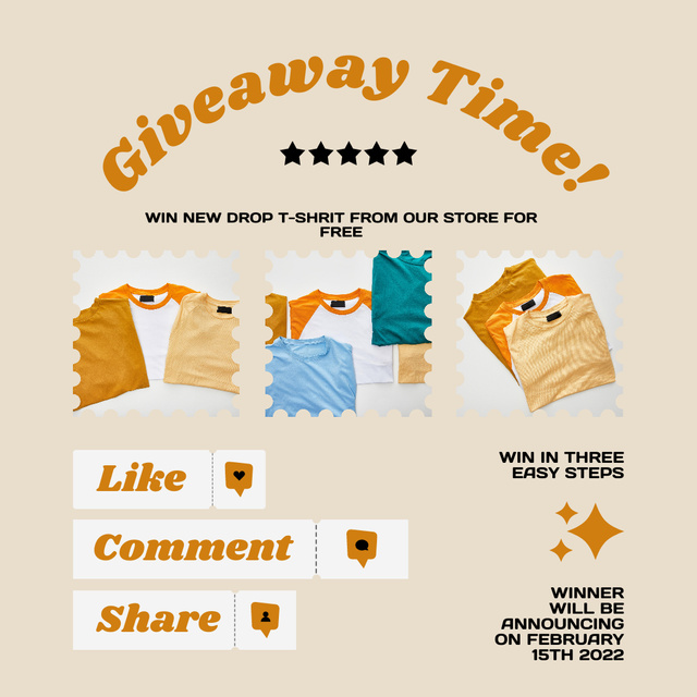 Plantilla de diseño de Free T-shirt Giveaway Instagram 