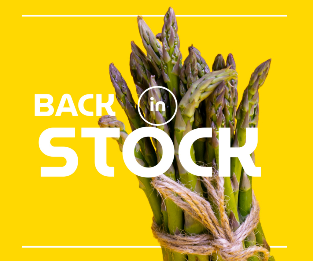Veggie Store Offer with Fresh Asparagus Medium Rectangleデザインテンプレート