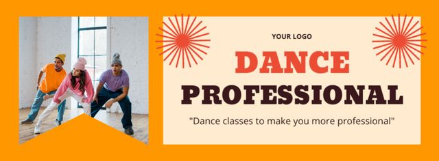 Ontwerpsjabloon van Facebook cover van Offer of Professional Dance Classes with People in Studio