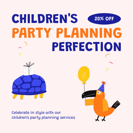 Perfect Children's Parties at Discount Animated Post Design Template
